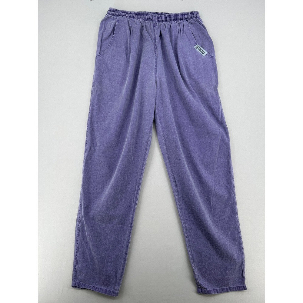 Vintage Balance Purple Acid Wash High Waisted Elastic Waist Pants Womens XXL